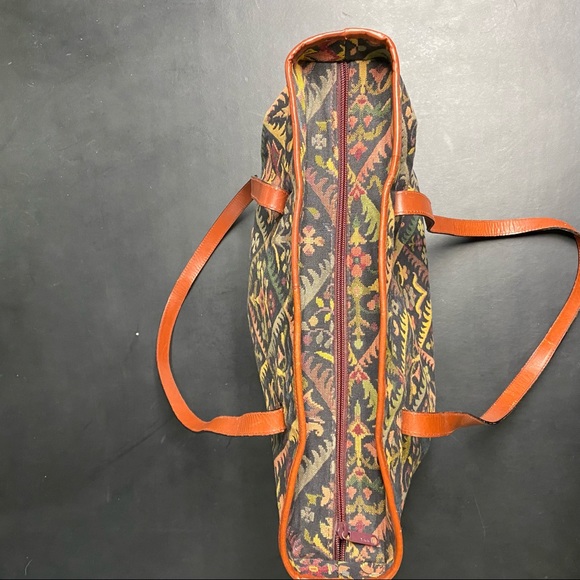 Smithsonian institute needlepoint tapestry carpet bag - Picture 6 of 12